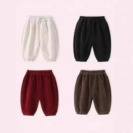 2025新款羊驼绒裤子宝宝加绒加厚男女童保暖春秋季儿童长裤宽松舒