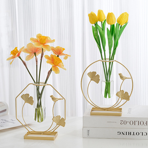 Creative home decorations living room desktop flower arrangement ornaments ins dining table fake flowers simulated flowers vase high-end
