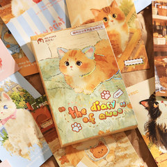 Mr. Paper Aowu Diary ポストカード 30 枚 かわいいペット猫カード インテリア装飾カード ウォールステッカー