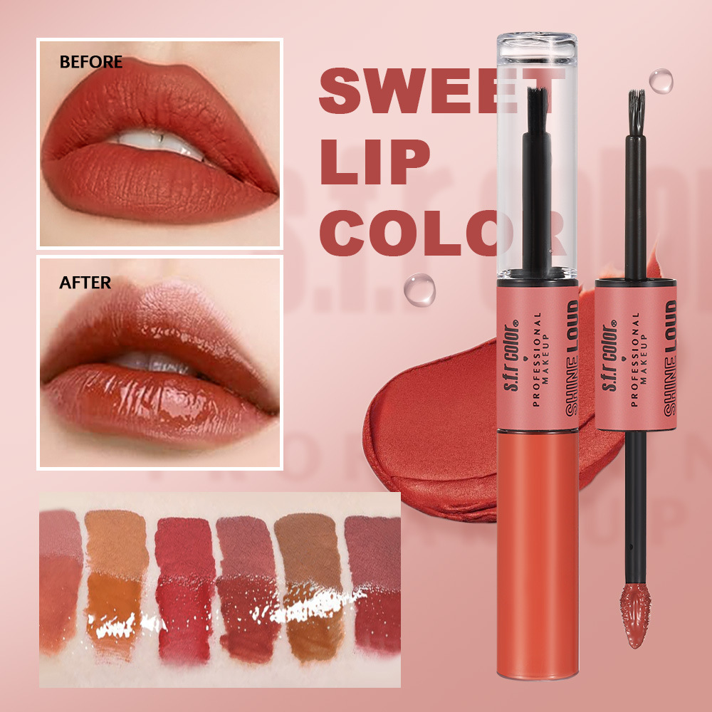 s.f.r color transfronterizo 6 colores de agua doble esmalte labial impermeable impermeable lápiz labial impermeable impermeable image 3