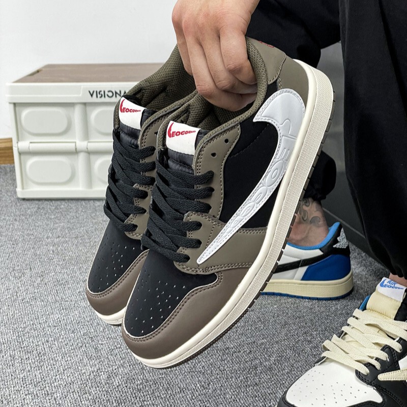 莆田靴 正規品 Nake オフィシャル メンズシューズ AJ1 レディースシューズ ロートップ 黒曜石 ジョー 1 スモールスモークアッシュ インバーカーブ ピュア オリジナル オーバードク|undefined