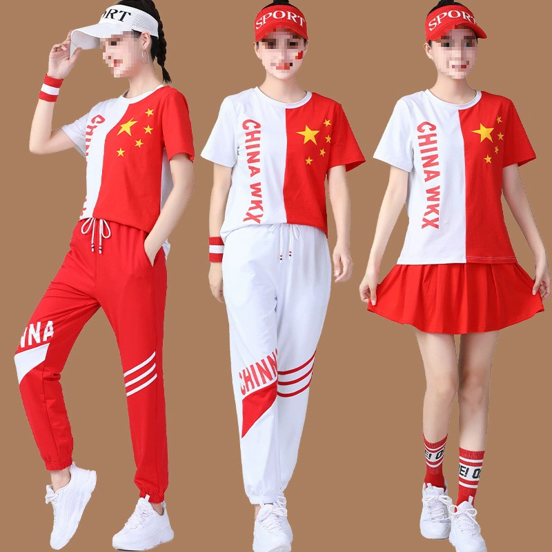 Одежда для квадратных танцев, новый костюм, летняя спортивная одежда для танцев, женская летняя одежда, патриотические упражнения, спортивная одежда для фитнеса Yang Liping