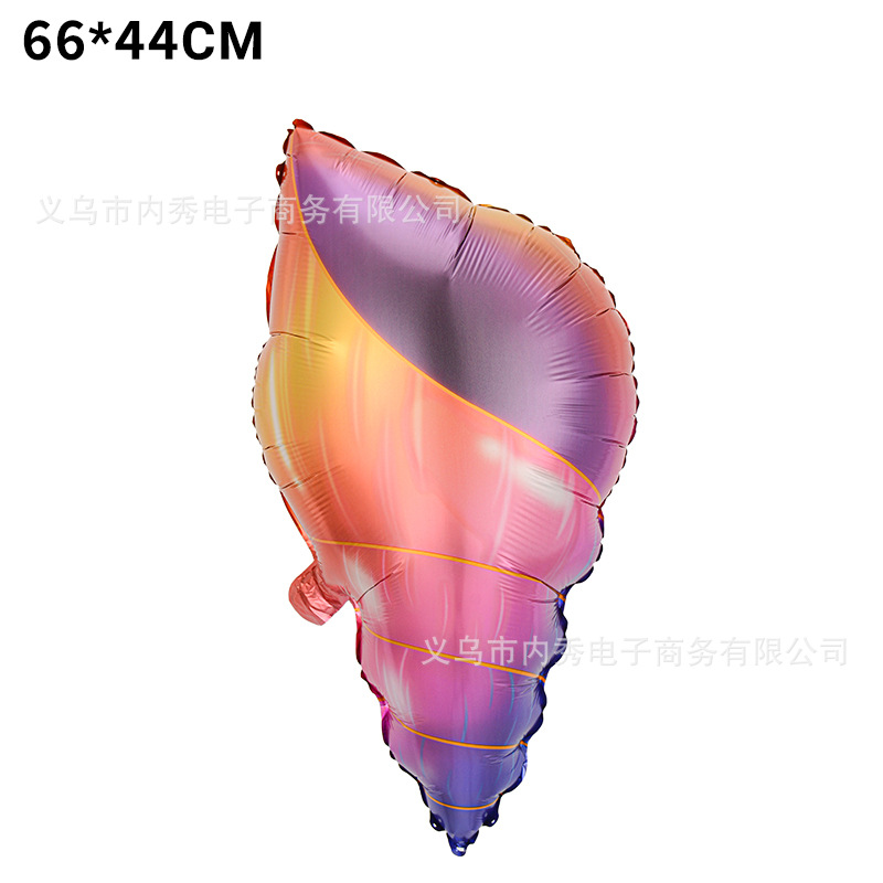 En forma de sirena globo fiesta de cumpleaños decoración de dibujos animados globo cola de pescado forma de concha película de aluminio cuento de hadas marino