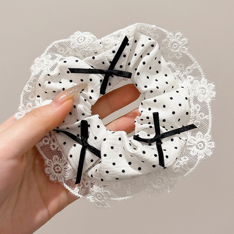 Coreano de encaje a cuadrícula anillo de cabello de intestino para mujeres 2026 nuevo estilo de cabello in-viento de gran tamaño bolas de cabello flor de tocado