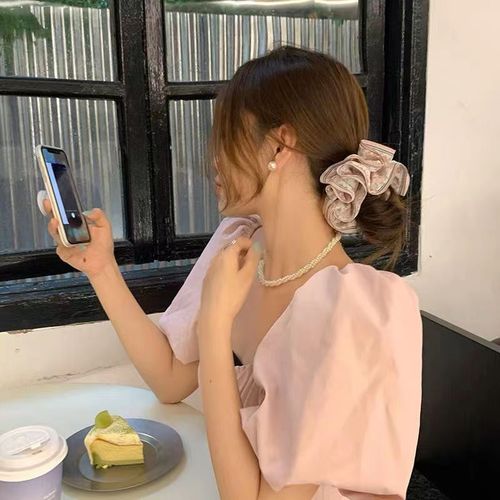 Large intestine hair ring floral headband women's high-end ponytail adult headwear high elastic hair rope headband  new style