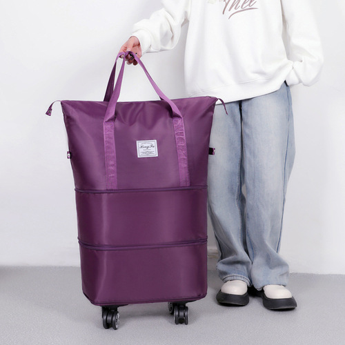 Luggage Bag for Men and Women, Large Capacity Expandable Travel Bag, Shopping Luggage Bag with Storage, Swivel Wheels, Business Trip and Airline, Foldable