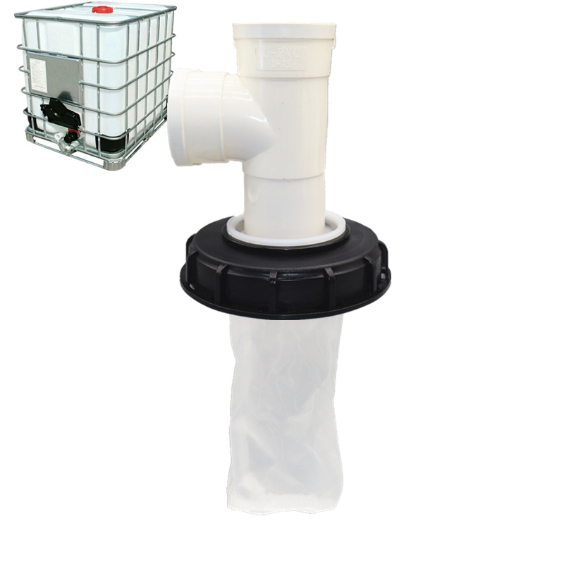 DN75 Barril de tonelada IBC transfronterizo DN110 Cubierta de filtro de plástico Cubierta de filtro 163mm con malla de filtro Cubierta de barril DN150