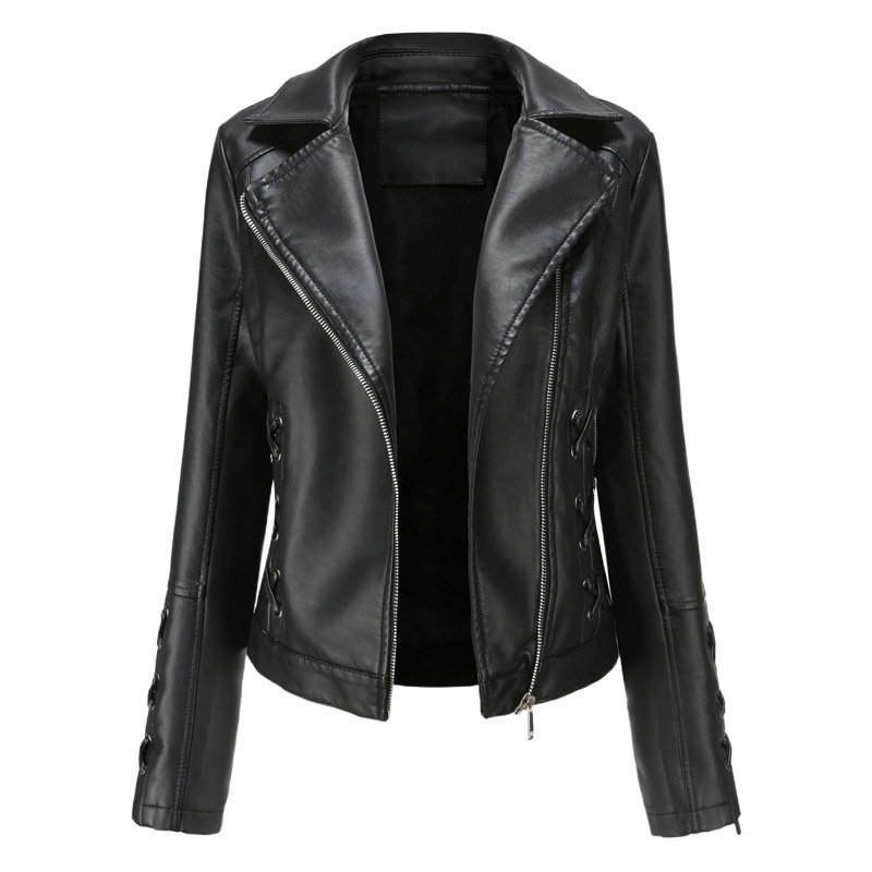 2024 New Fashion Woven Leather Jacket Women's Strap Jacket Women's European and American Popular Clothing Casual Jacket Women G5091
