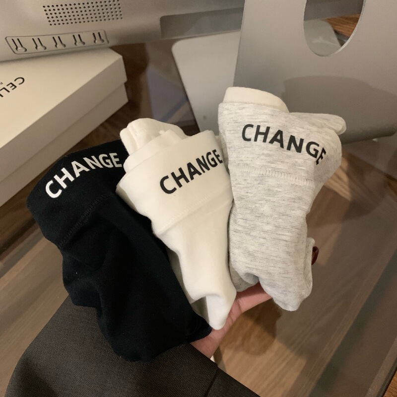 Pure Cotton Girl's Pure Color Simple High Elasticity Comfortable Skin-Friendly Japanese Mid-Waist Breathable Non-Stuck Women's Underwear