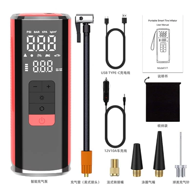 Hava nasosu — Pump - 15000mah-with-dc-cigarette-lighter-charging-cable-eva-bag-blue