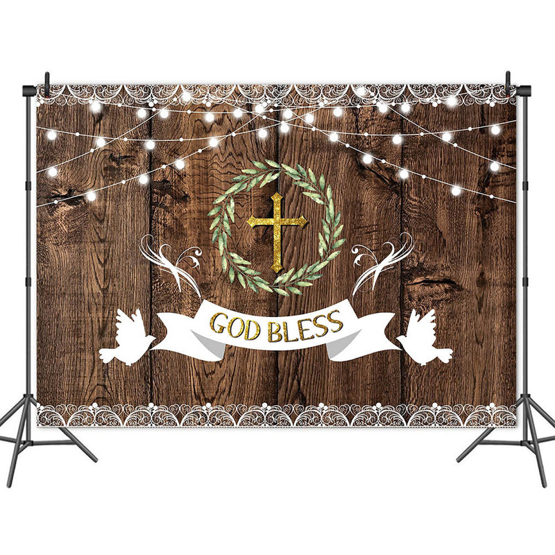 5x3ft foreign trade Amazon wooden board God Brown photography background cloth couple party background photo
