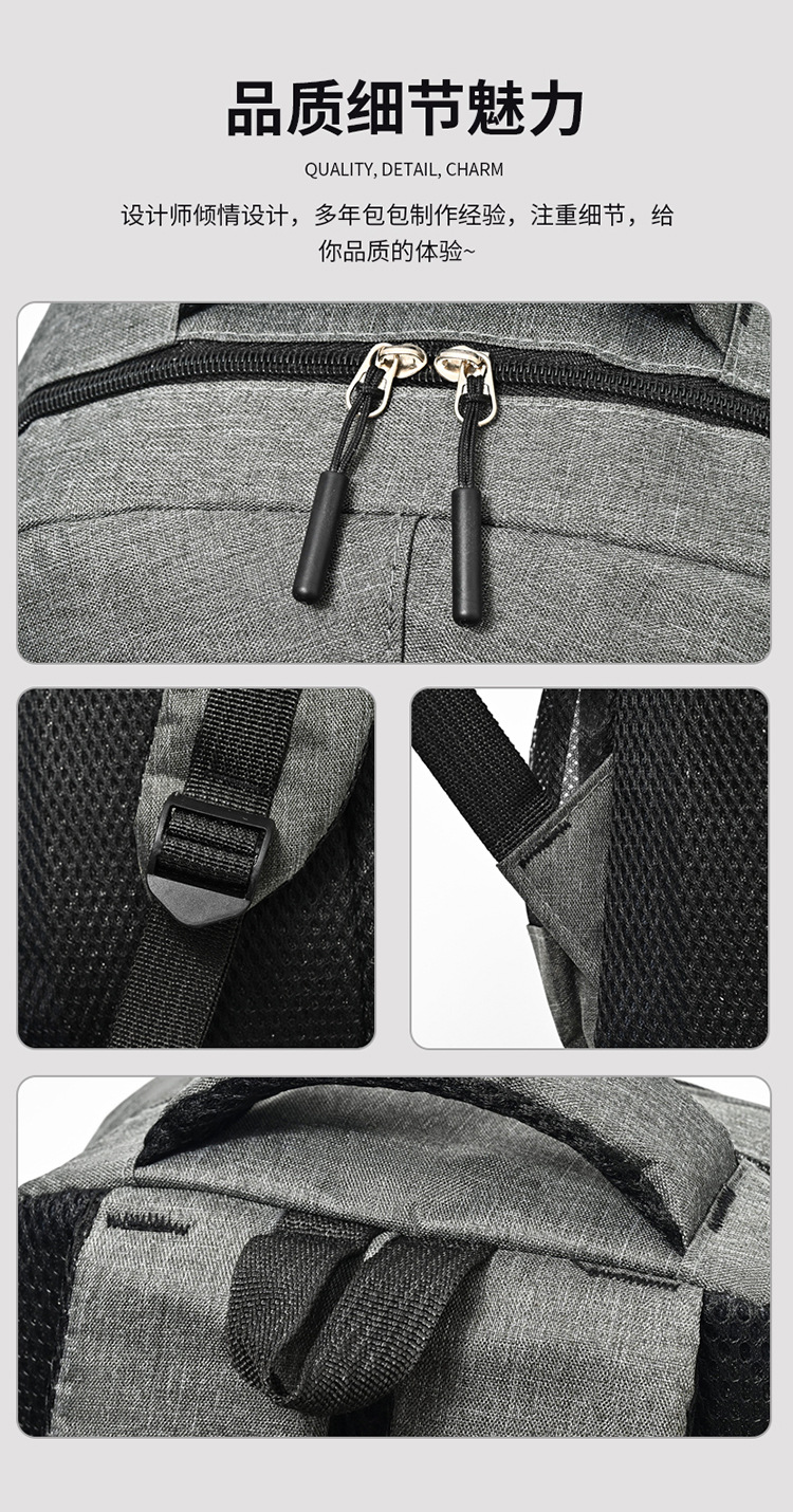 Cross-border Solid Color Business Backpack New Large Capacity Student School Bag Fashion Minimalist Outdoor Travel Casual Shoulder Backpack