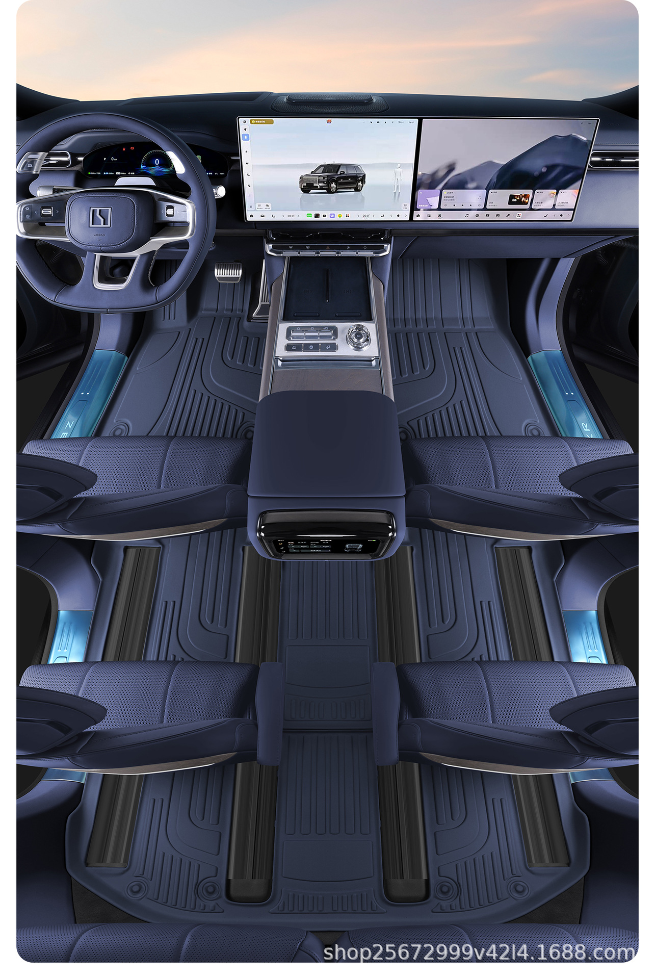 Suitable for ZEEKR 9x trunk mat, 25-26 model, specifically designed for ZEEKR six-seater TPE car trunk mat