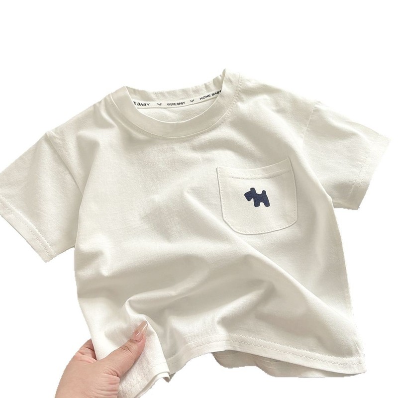 子供の純綿 Tシャツ純綿男の子夏服ベビー新しい子供服女の子ルーズカジュアルトップス半袖|undefined