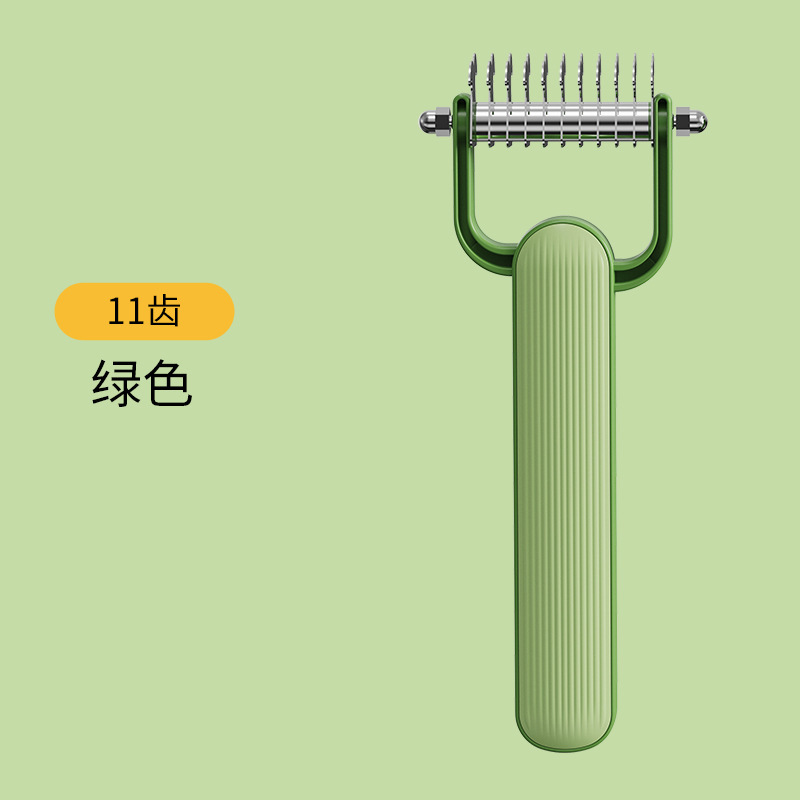 Suministros para mascotas Peine para mascotas Peine anudado de doble cara Peine de gato con mango de madera Peine de pelo flotante de acero inoxidable