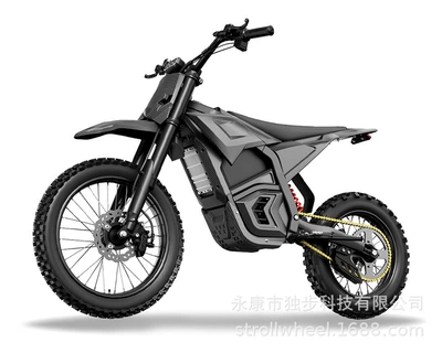 Cross-border wholesale from US warehouse, dropshipping available, 3000W Q1 high-speed electric off-road vehicle, youth model electric motorcycle (Elektrikli motosikletlər) - carbon-fiber-black-48v20ah