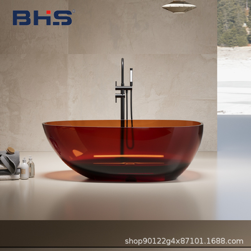 Artificial Stone Crystal Bathtub for Home Use, Children's Bathing, Adult Hotel Bathroom, Integrated Shower, Massage, Light Luxury Spa