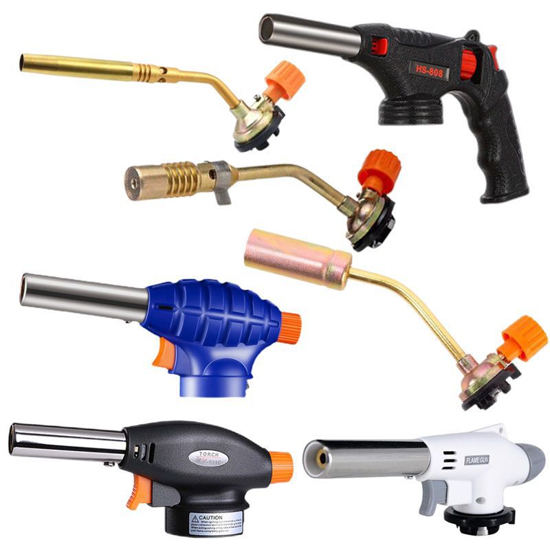 Pistola de rociador, pistola de rociador de fuego, piel de cerdo quemada, punta de pistola de rociador de fuego de mano, tanque de gas doméstico tipo tarjeta, encendedor de encendido, rociador de cobre completo image 2
