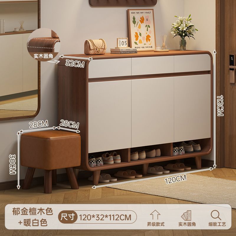 [핫셀 추천 원목 둥근 모서리] 문 3개, 서랍 3개, 튤립 샌들우드 화이트 120