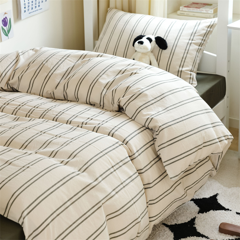 Ropa de cama, dormitorio de estudiantes, traje de tres piezas, algodón puro, 2025, sábanas nuevas, funda de edredón, universal para todas las estaciones