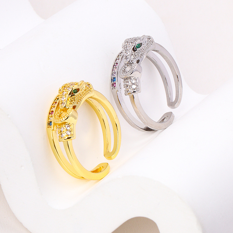 Leopardenkopf Ring Doppel-layer Design Modischer Schmuck_voghion.com