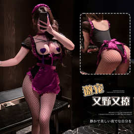 情趣内衣纯欲女佣制服诱惑cos激情露胸免脱性感睡衣制服套装6540
