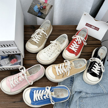 厚底芒果头帆布鞋女2025新款日系丑萌大头鞋女可爱百搭小众鞋子