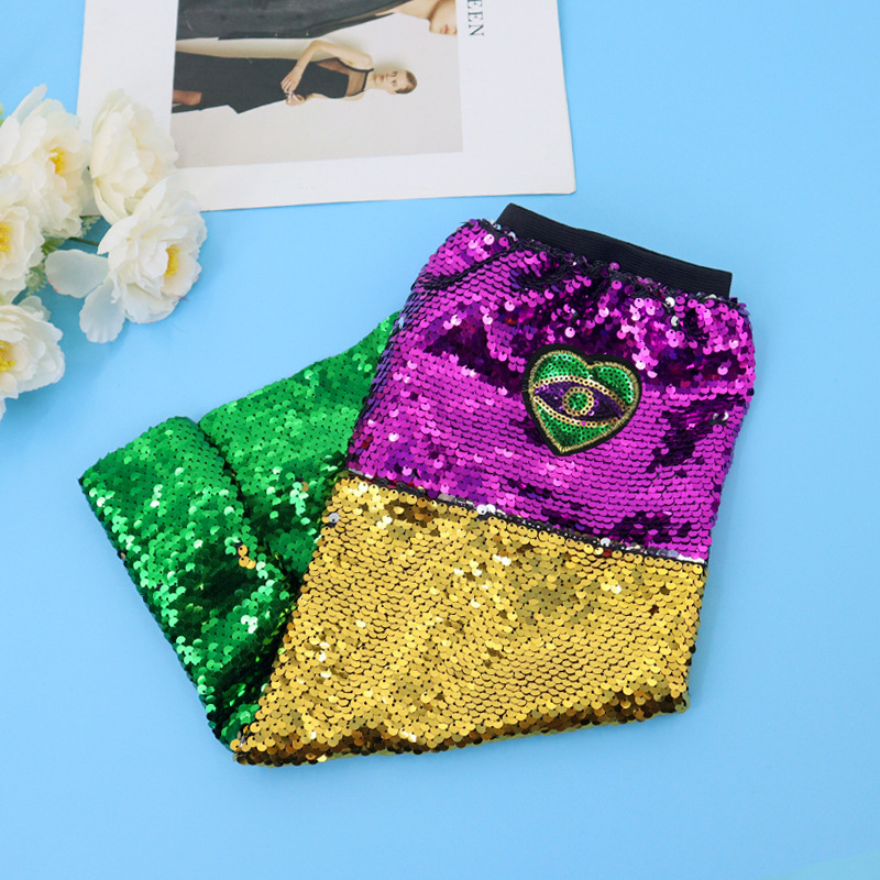 Europa y América de la moda callejera de metal sequinilla piernas cinturón elástico pantalones de baile de carnaval disfraz de gala props