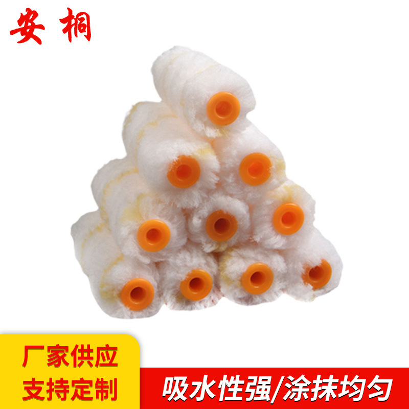 2-pulgadas cepillo de rodillo cabeza mini pulgar cepillo de pintura cepillo de rodillo mango de plástico cepillo de pintura de rodillo al por mayor