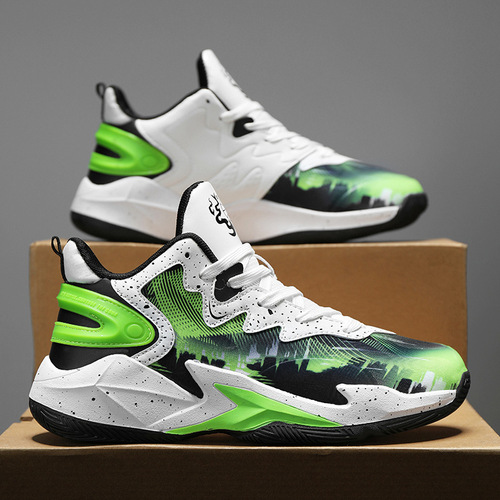2024 New Basketball Shoes Men's Fashion Running Sports Dad Shoes Parent-Child High Top Comfortable Breathable Ball Shoes Men's Shoes