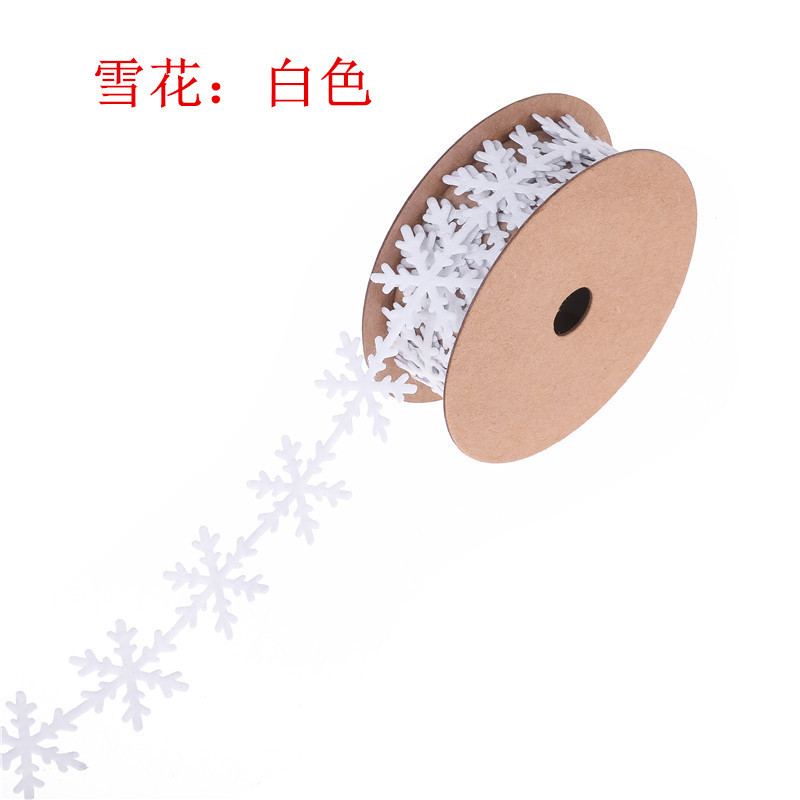 Fuente de la fábrica deja ultrasónico en relieve cinta no tejida encaje copo de nieve hojas de Navidad Correa decorativa ancho