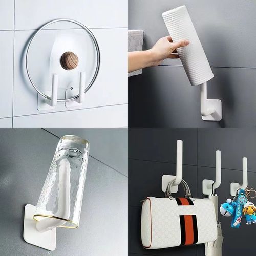 No punching L-shaped hanging rack bathroom bathroom cabinet towel storage rack kitchen paper towel holder roll paper storage rack