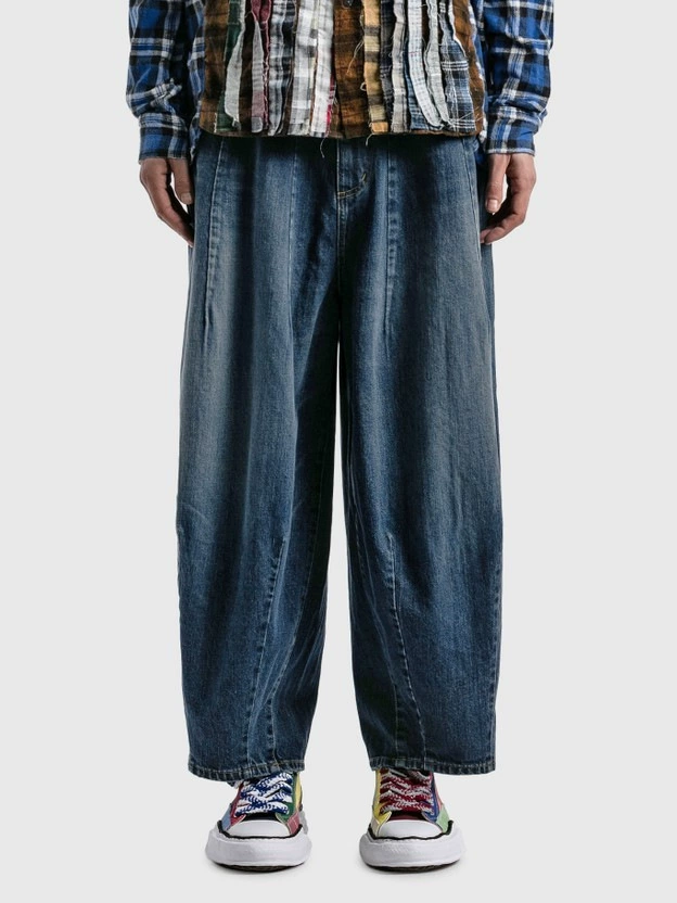 [NEEDLES DENIM JEAN мужские и женские хлопчатобумажные широкие штаны в стиле, винтажная стирка джинсы]