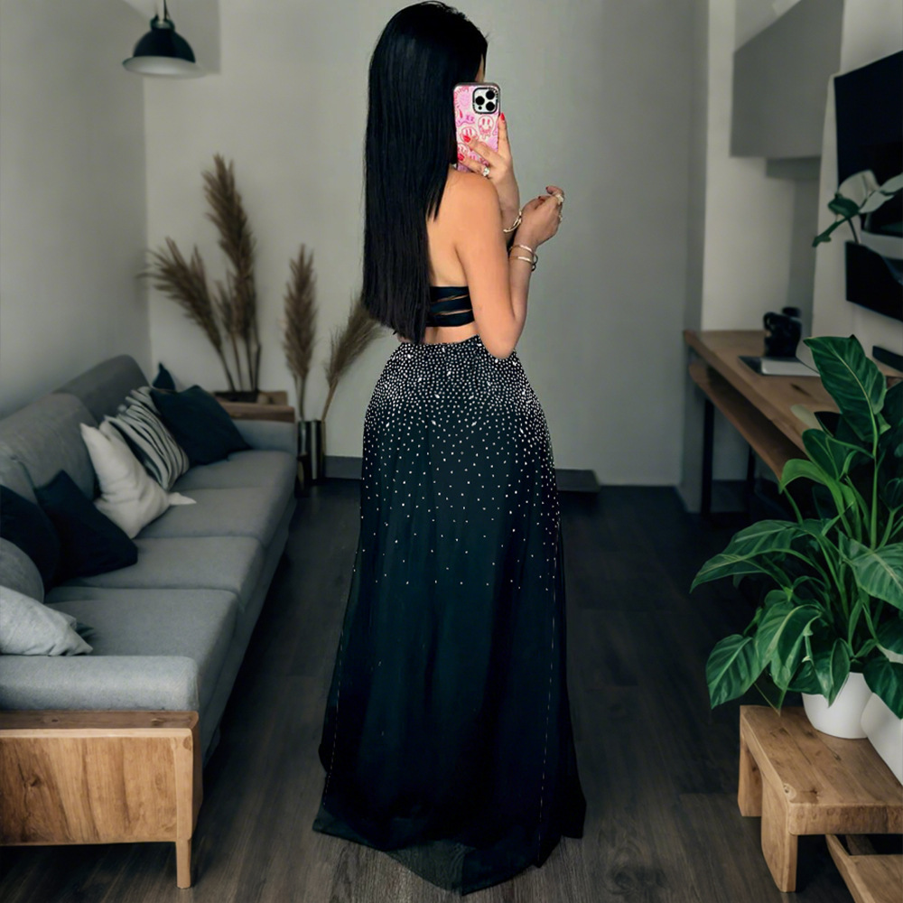 Strapless Bodycon Bandage Dress With Rhinestone Detail For Night Out Party Cocktail Club_ecoleips.com
