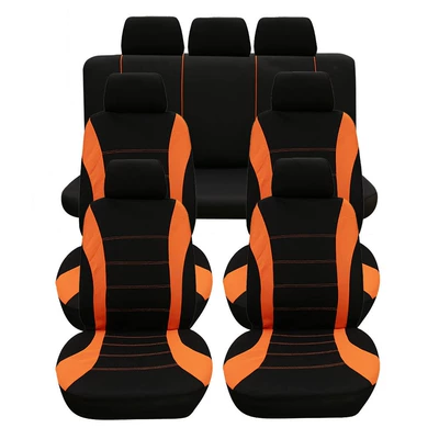 Wish, Amazon, Ebay, Cross-Border | Seat cushion, seat cover - orange-and-black-7-seat-seat-cover