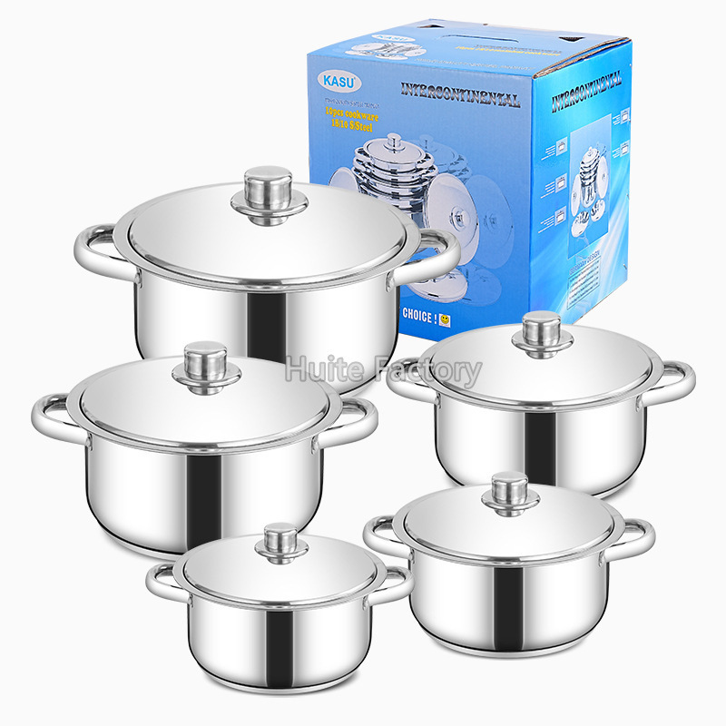 复底不锈钢10pcs宽边锅锅具套装炊具锅一套锅烹饪锅cookingpot|undefined