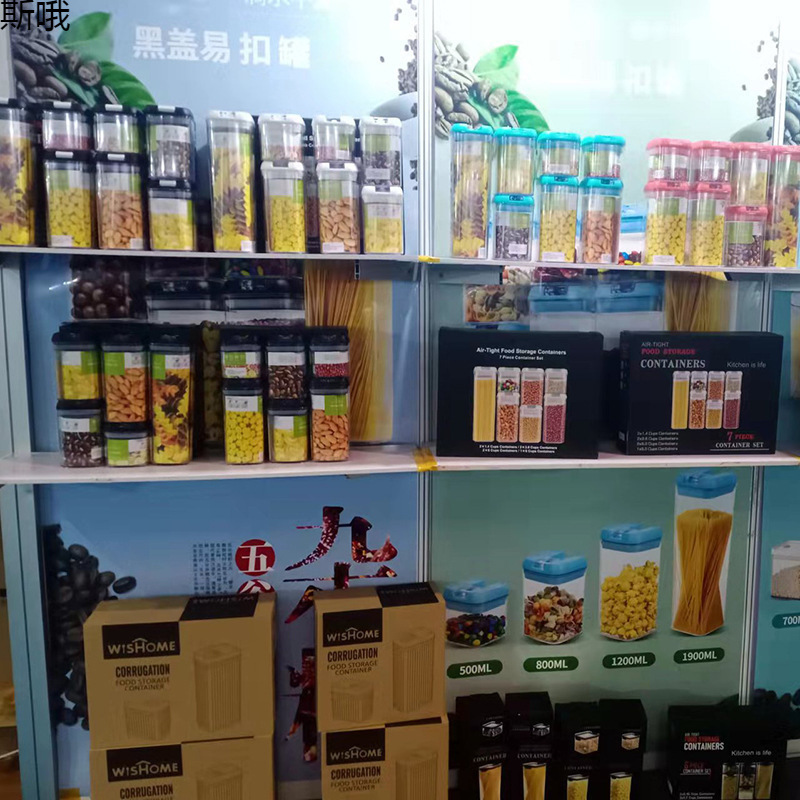 Tanque sellado para el hogar Caja de almacenamiento de cocina Almacenamiento cuadrado transparente Aperitivos frescos Tanque de granos integrales