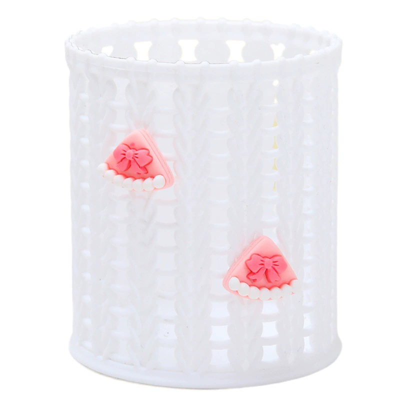 Креативный Модный Круглый сетчатый многофункциональный держатель для ручек из ротанга милый держатель для ручек студенческий Творческий Рабочий стол для офиса оптом