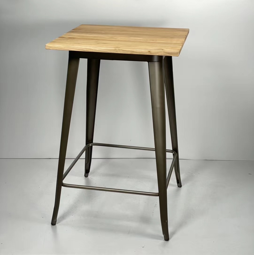 铁艺吧台实木桌面休闲户外家用工业风小吧台酒吧高脚咖啡厅吧台