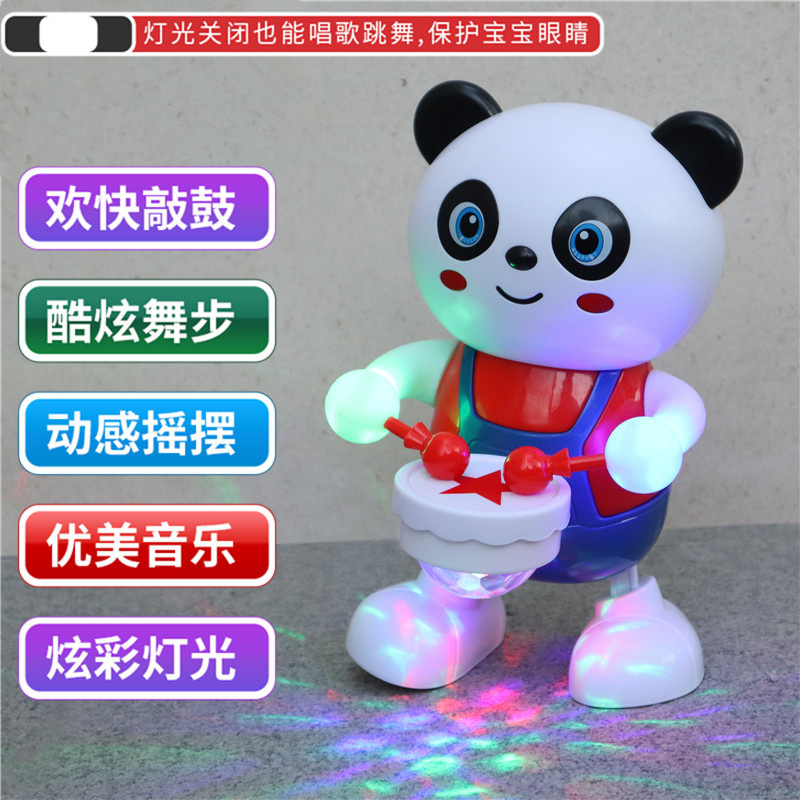 Juguetes de panda eléctricos transfronterizos con sonido luminoso, ejercicios de batería, juguetes de educación temprana para bebés de conejos