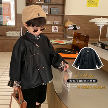 童装2025春装新款儿童皮衣外套小童男女童宝宝帅气黑色机车夹克潮