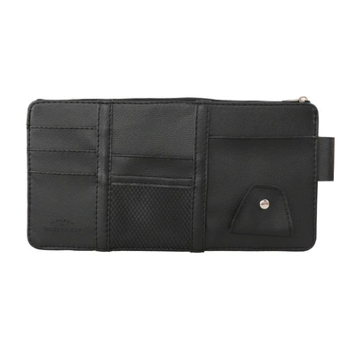 Car Sun Visor Card Holder Glasses Holder Multi-Functional Bill Holder Car Mobile Phone Id Holder Car Storage Bag (Car Glasses Clip/Bill Clip) - black