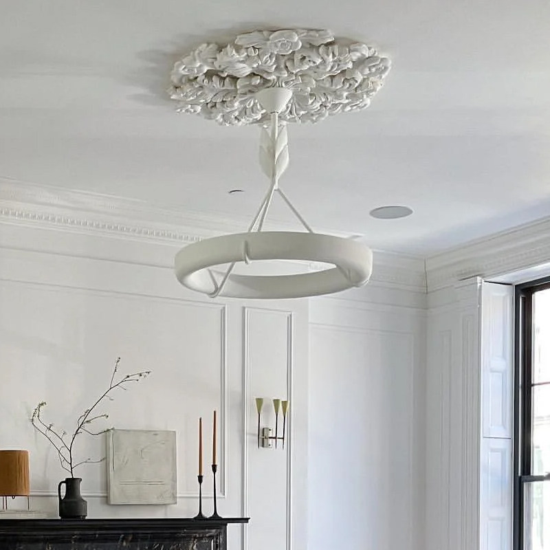 Athena French-Style Light Luxury Gypsum Living Room Chandelier Modern Minimalist Designer Creative Retro Dining Room Lighting Casa