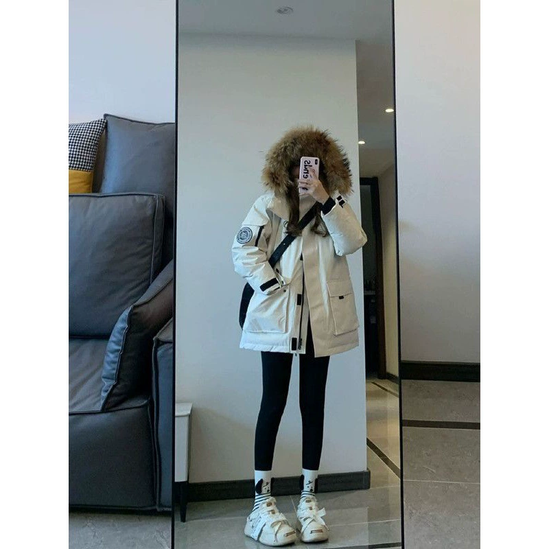 Зимняя пуховка с пухом для любимой, увеличенная толщина, oversize