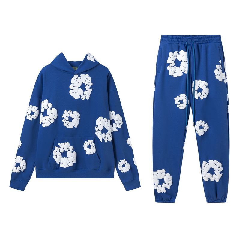 DENIM TEARS木棉花发泡印花美式情侣卫衣短袖短裤休闲套装潮男ins|undefined