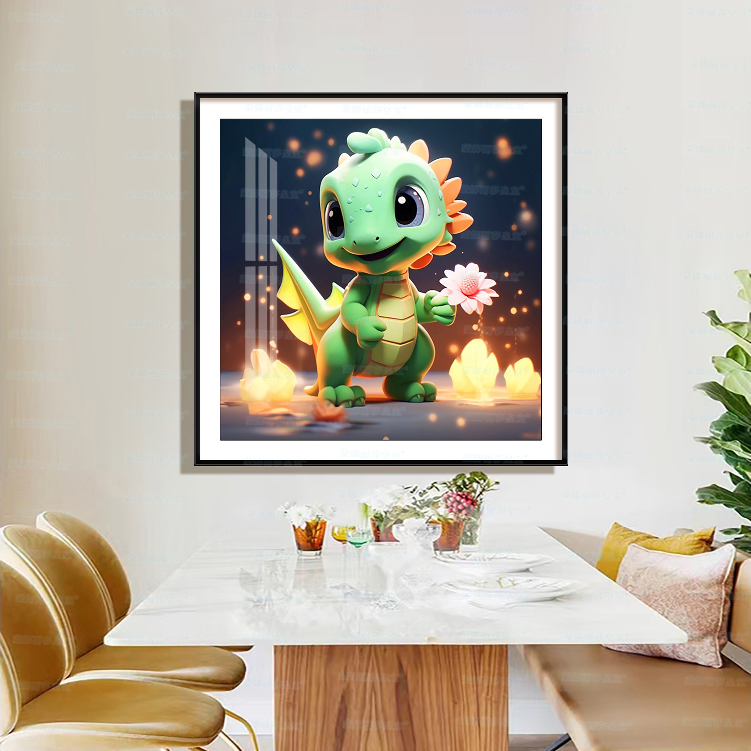Monalisa Royal punto de cruz estrella pequeño dinosaurio moderno dibujos animados lindo simple decorativo novato hilo bordado