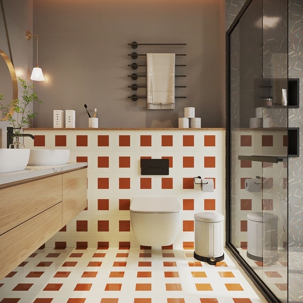 老复式风复古花砖浴室卫生间瓷砖300*300复古厨房墙砖阳台防滑砖