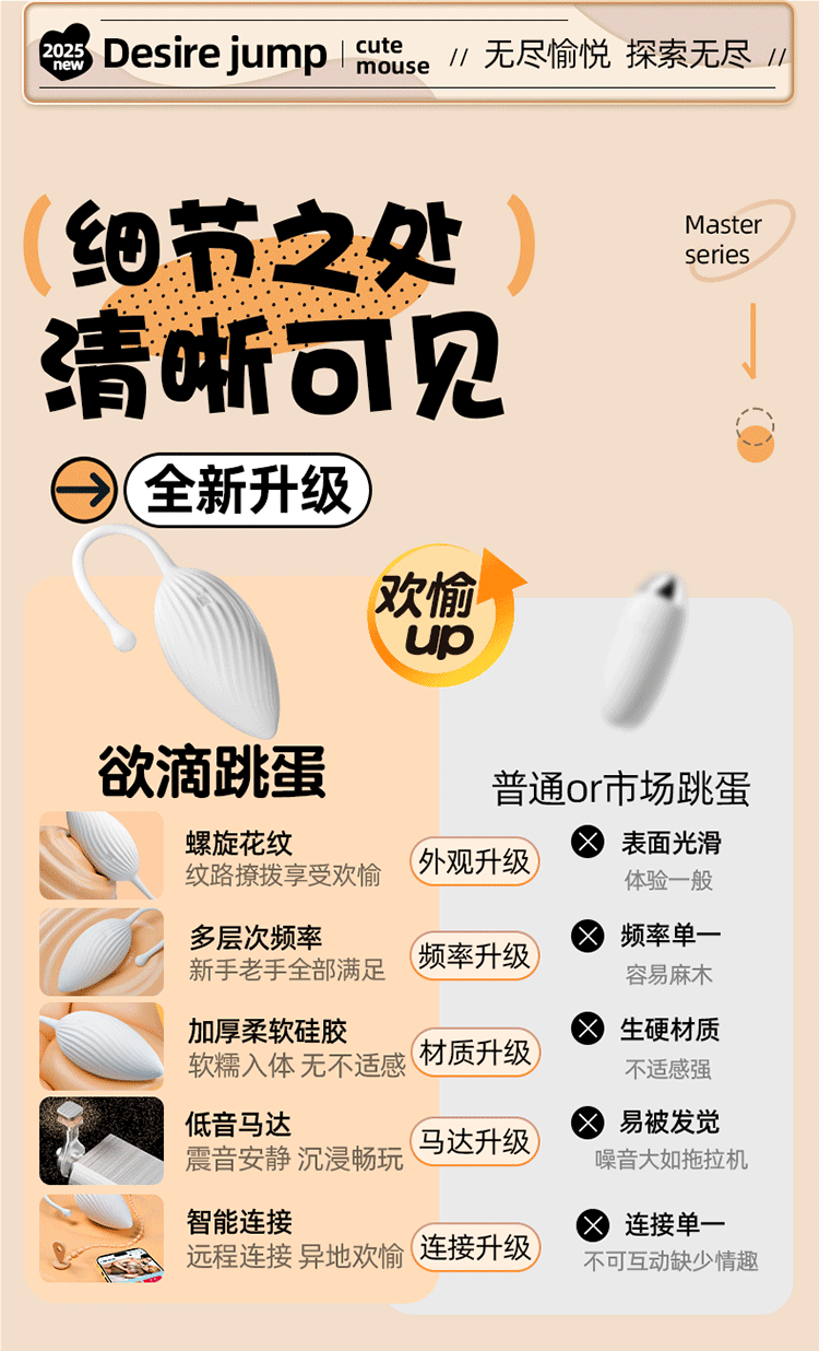 Wearable Vibrating Egg with Remote App Control, Silicone Adult Toy for Women — detail image 29