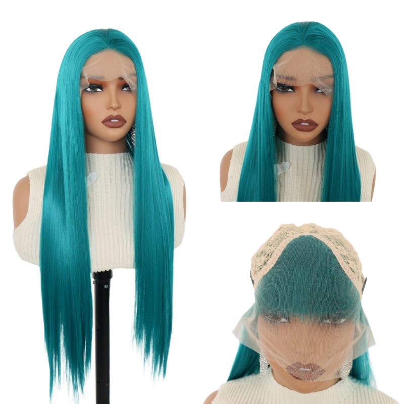 Universal Blue Series Hand-Crocheted Wig Cosplay Hairpiece with Front Lace, Full Head, Factory-Made Wholesale Wig Universal Blue Series Hand-Crocheted Wig Cosplay Hairpiece with Front Lace, Full Head, Factory-Made Wholesale Wig