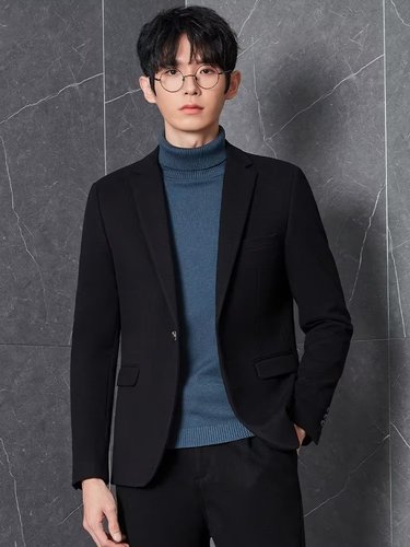 【Special】Autumn and Winter Men's Casual Suit Jacket Slim Korean Style Woolen Overcoat Suit Set Top Single Trendy